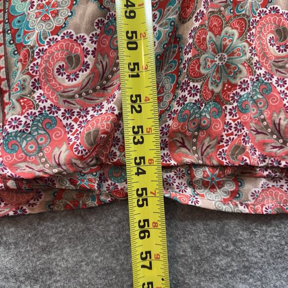 Boeme Womens Paisley Print Maxi Dress Size M Pink Teal Kimono Sleeve Boho Resort - Picture 12 of 13